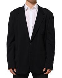 Dolce & Gabbana - Black Viscose 2 Buttons Suit Jacket Blazer - Lyst