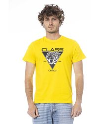 Roberto Cavalli - Yellow Cotton Men T - Lyst