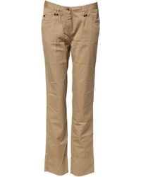 Plein Sud - Beige Straight Cotton Stretch Chino Pants - Lyst