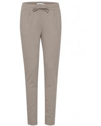 Ichi - Gray Polyester Jeans & Pant - Lyst
