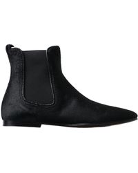 Dolce & Gabbana - Black Leather Chelseaankle Boots Shoes - Lyst