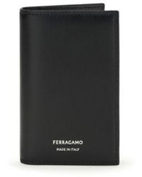Ferragamo - Black Calf Leather Bos Taurus Wallet - Lyst