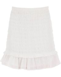 Isabel Marant - Isabel Marant Etoile Smocked Cotton Dorela Mini Skirt - Lyst
