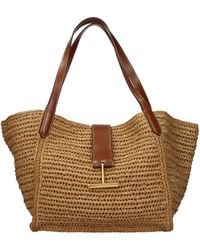 Tom Ford - Beige Raffia Shoulder Bag - Lyst