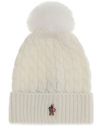 Moncler - White Wool Oves Aries Beanie - Lyst
