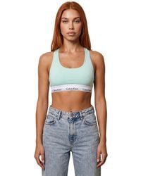 Calvin Klein - Green Cotton Bra - Lyst