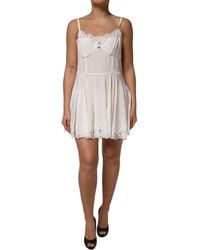 Dolce & Gabbana - Lace Trim Mini Dress - Lyst