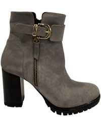 Borbonese - Grey Leather Boot - Lyst