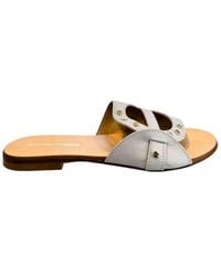 Borbonese - Grey Leather Sandal - Lyst