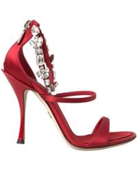 Dolce & Gabbana - Crystal-Embellished Heel Sandals - Lyst