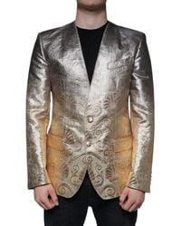 Dolce & Gabbana - Jacquard Single Breasted Dress Blazer - Lyst