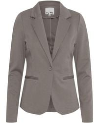 Ichi - Gray Polyester Suits & Blazer - Lyst