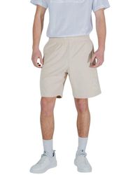 EA7 - Beige Cotton Bermuda Shorts - Lyst