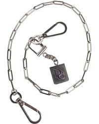 Dolce & Gabbana - Silver Tone Metal Chain Dg Charm Belt Keychain - Lyst
