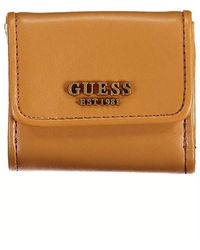 Guess - Chic Brown Snap Wallet With Contrast Detailing - Lyst