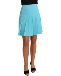 Dolce & Gabbana - Crystal Wool A-Line Pleated Skirt - Lyst