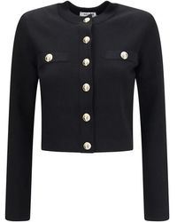 Balmain - Black Viscose Cardigan - Lyst
