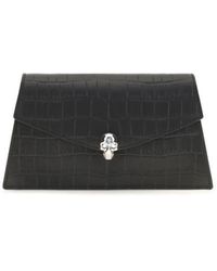 McQueen - Black Calf Leather Bos Taurus Clutch Bag - Lyst