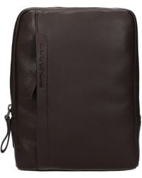 Piquadro - Brown Leather Crossbody Bag - Lyst