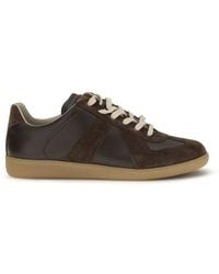 Maison Margiela - Brown Calf Leather Bos Taurus Low Top Sneakers - Lyst