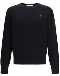 Ami Paris - Black Wool Oves Aries Sweatshirt - Lyst