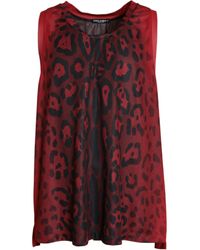 Dolce & Gabbana - Red Leopard Print Sleeveless Men Tank T - Lyst