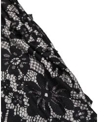 Dolce & Gabbana - Black White Floral Lace Sleeveless Midi Dress - Lyst