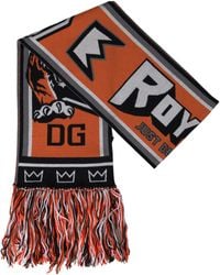 Dolce & Gabbana - Multicolor Wool Dg Royals Wrap Fringe Scarf - Lyst