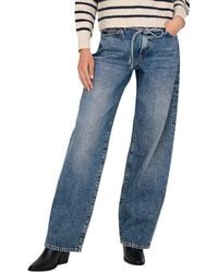 ONLY - Light Blue Cotton Bootcut Jeans - Lyst