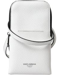 Dolce & Gabbana - White Leather Purse Crossbody Sling Phone Bag - Lyst
