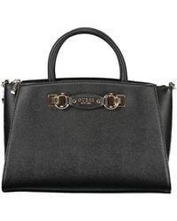 Guess - Black Polyurethane Handbag - Lyst