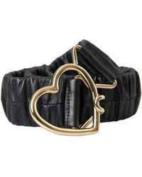 Dolce & Gabbana - Black Leather Gold Heart Metal Buckle Belt - Lyst