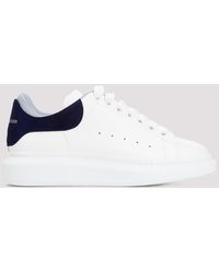 Alexander McQueen - Navy And White Oversized Leather Sneakers - Lyst
