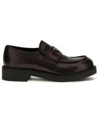 Prada - Brown Calf Leather Bos Taurus Slip - Lyst