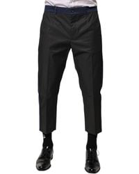 Dolce & Gabbana - Gray Blue Cotton 3/4 Chinos Crop Trouser Pants - Lyst