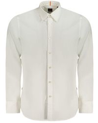 BOSS - Cotton Shirt - Lyst