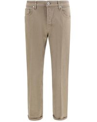 PT Torino - Beige Cotton Slim Fit Jeans - Lyst