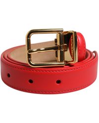 Dolce & Gabbana - Leather Belt With Buckle - Lyst