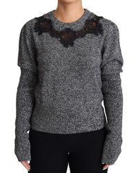 Dolce & Gabbana - Elegant Cashmere Lace-Trim Sweater - Lyst