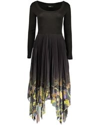 Desigual - Black Polyester Casual Dress - Lyst