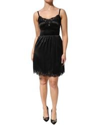 Dolce & Gabbana - Lace Trimmed Slip Dress - Lyst