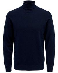 Only & Sons - Blue Polyester Turtleneck - Lyst