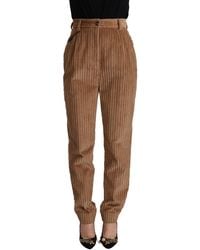 Dolce & Gabbana - Elegant High-Waisted Tapered Corduroy Pant - Lyst