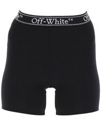 Off-White c/o Virgil Abloh - Off- Sporty Shorts With Branded Stripe - Lyst