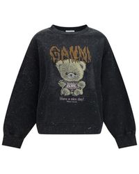 Ganni - Cotton Sweatshirt - Lyst