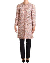 Dolce & Gabbana - Multicolor Floral Print Silk Trench Coat Jacket - Lyst