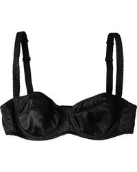 Dolce & Gabbana - Black Silk Stretch Balconcino Bra Underwear - Lyst