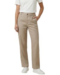 ONLY - Beige Viscose Casual Pants - Lyst