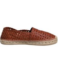 Dolce & Gabbana - Woven Leather Espadrille Shoes - Lyst