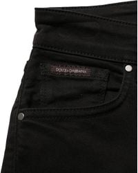 Dolce & Gabbana - Black Cotton Stretch Skinny Denim Jeans - Lyst